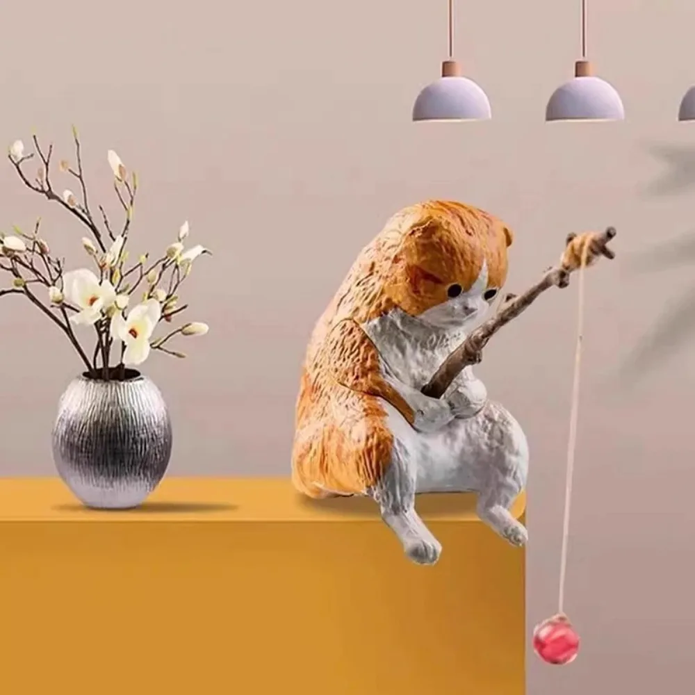 Estatueta de Gatinho Pescador para Aquário ou Terrário Decorativo - Imagem 5