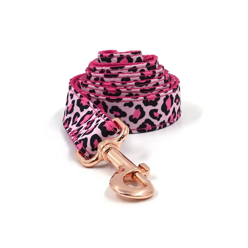Coleira para Cães de Fibra com Gravação Gratuita Leopardo Rosa - Imagem 3