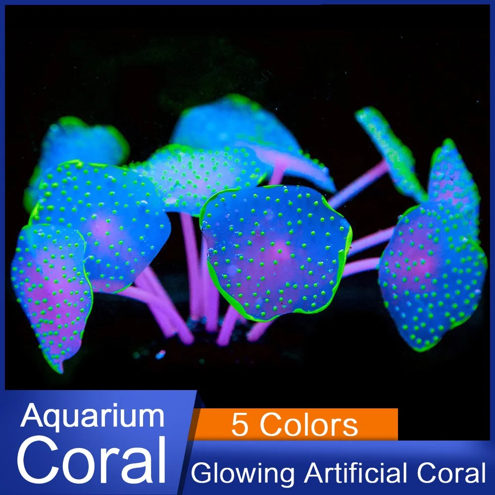 planta coral artificial de silicone para aquário