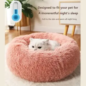 cama ninho redonda de pelúcia para cães e gatos