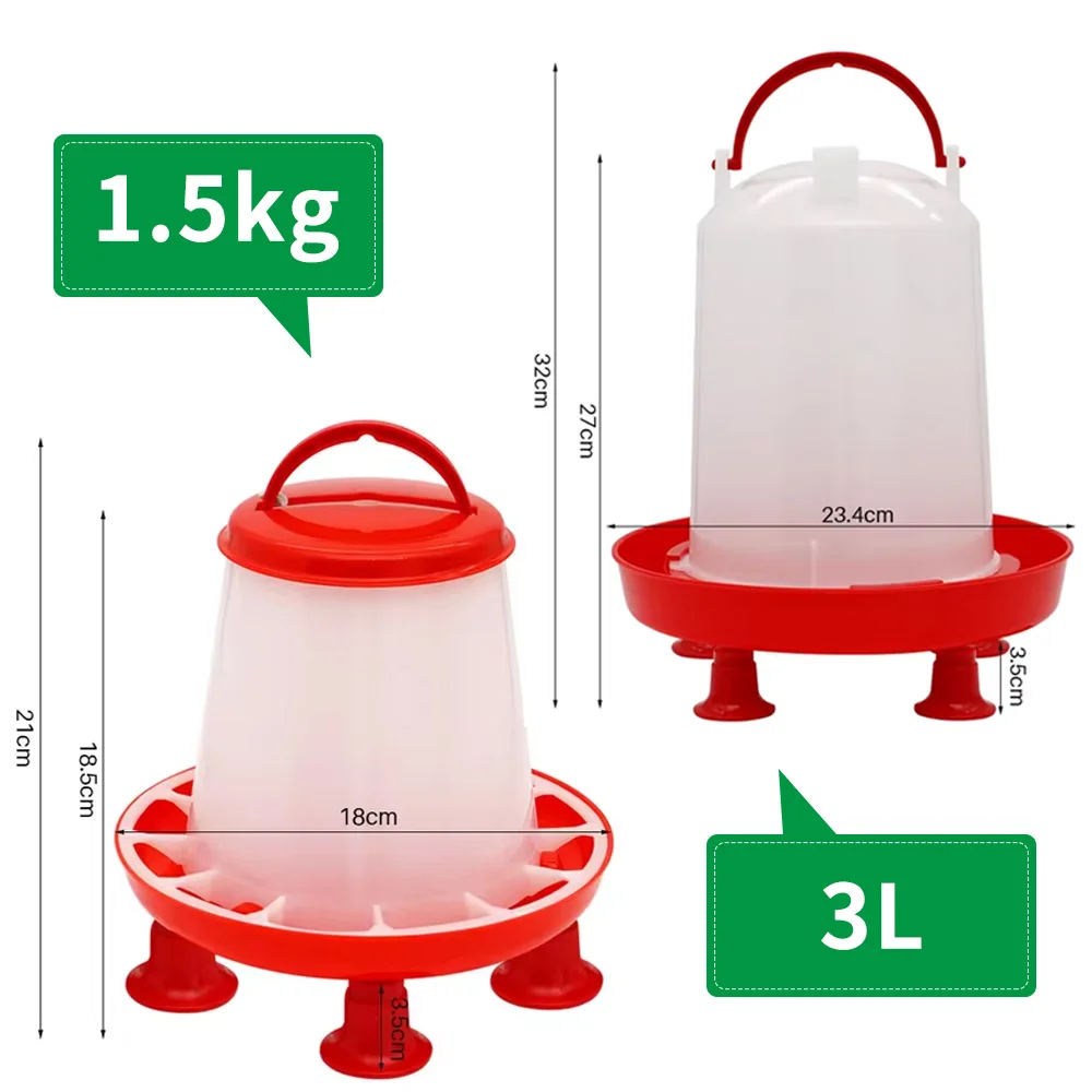 Balde para Alimentação de Aves 1.5 kg com Pernas para Galinheiro - Imagem 3