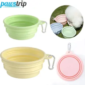 tigela dobrável de silicone para cães e gatos