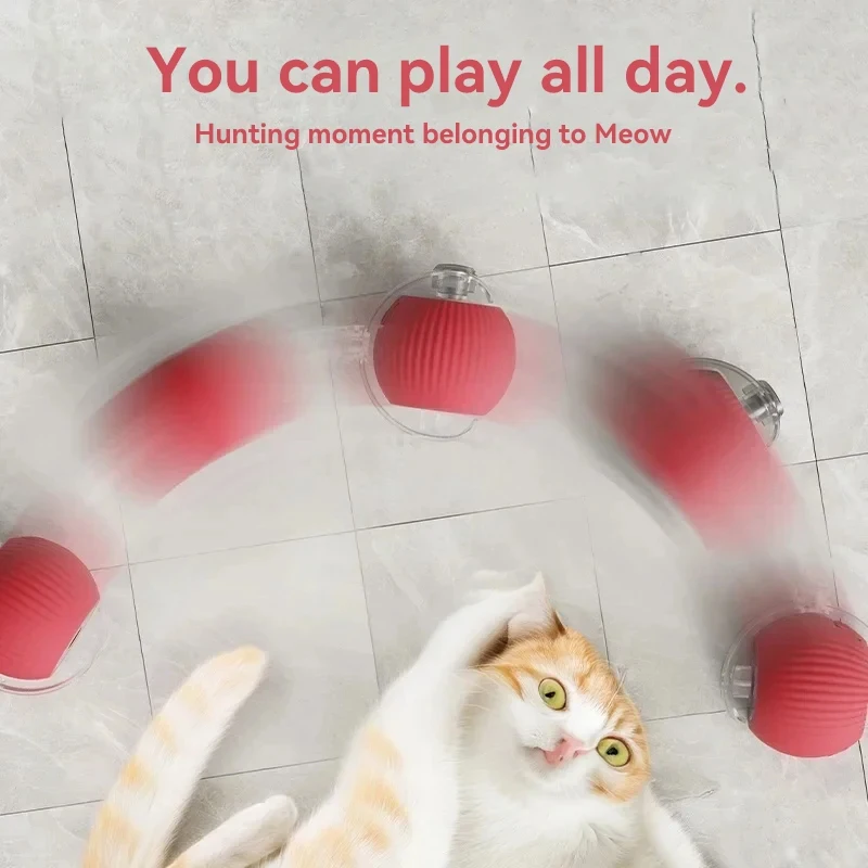 Brinquedo Bola Rolante para Gatos e Cães Recarregável USB com Desvio de Obstáculos - Imagem 3