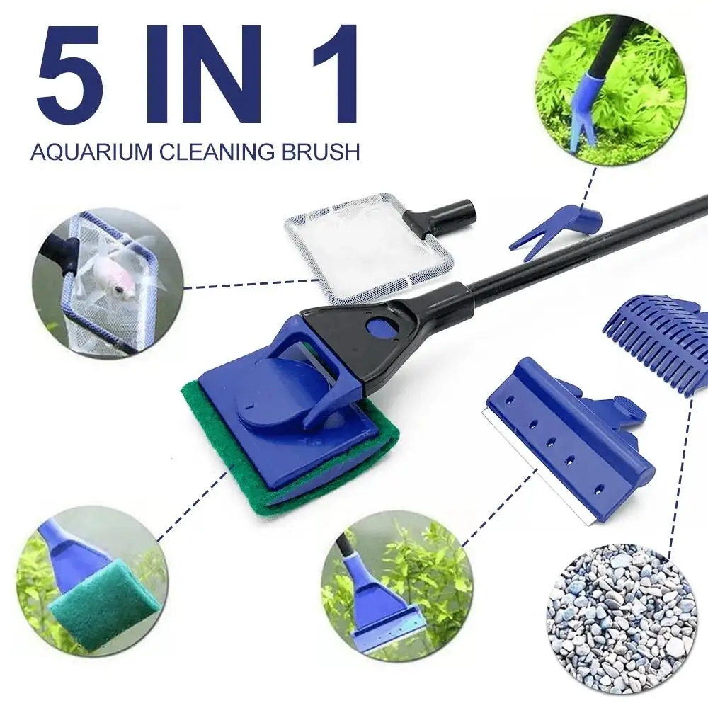 kit limpeza aquário 5 em 1