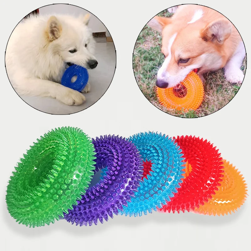 brinquedo donut tpr com squeak para cães