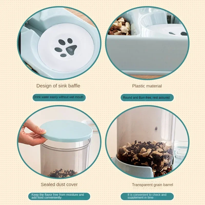 Comedouro e Bebedouro Automático para Gatos 2 em 1 Inclinado - Imagem 5