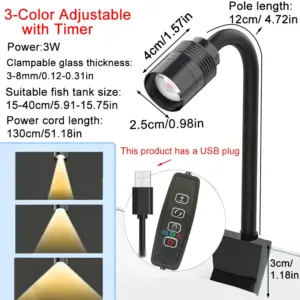 lâmpada LED USB para aquário