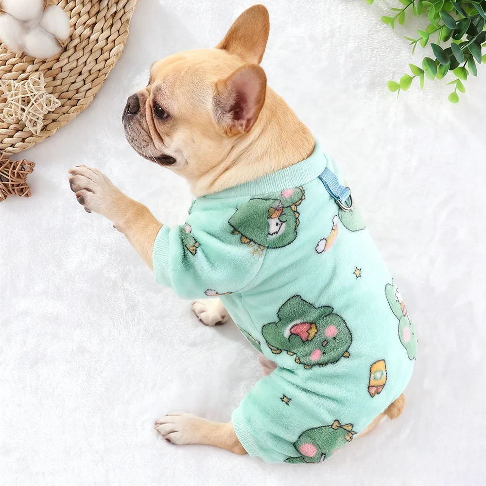 Macacão de Fleece para Cães Pequenos Estampa Dinossauro Quentinho - Imagem 4