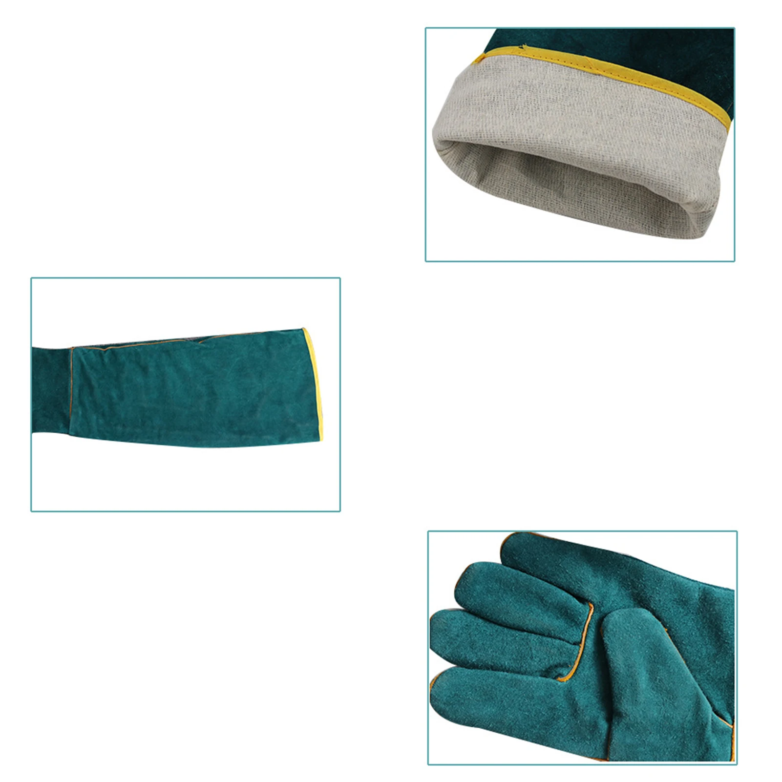 Luvas para Manuseio de Animais de Couro Ultralongas Verde - Image 5
