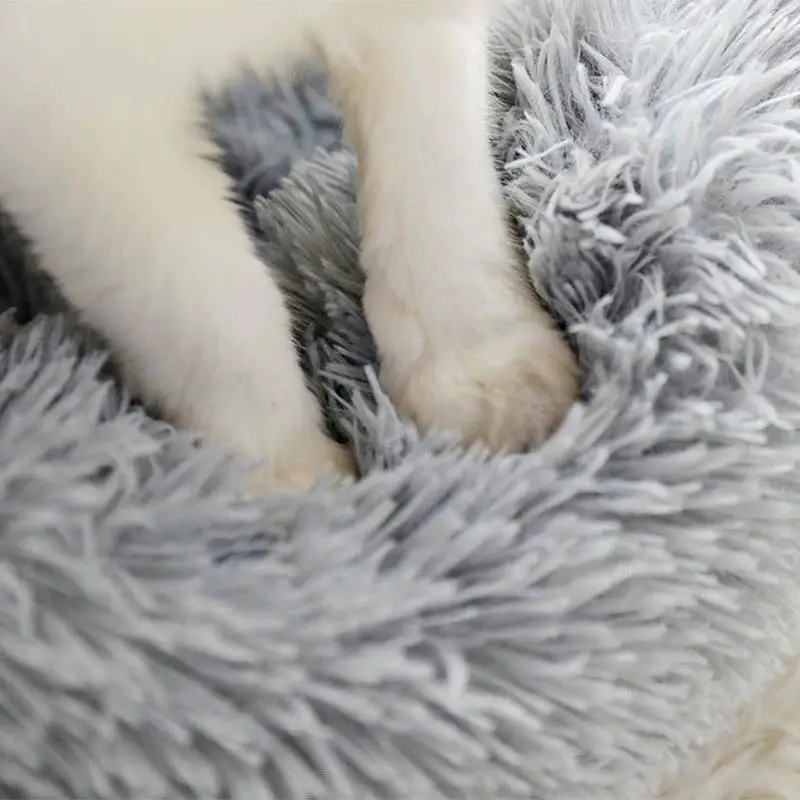 Cama Redonda para Cães e Gatos de Pelúcia Lavável 40 cm - Image 3