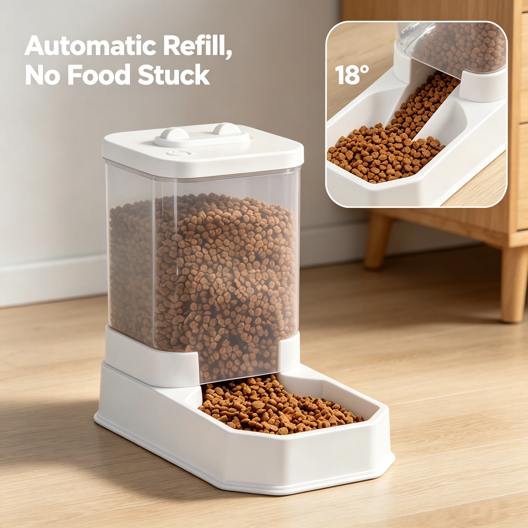 Alimentador e Bebedouro Automático para Gatos e Cães 4L Cinza Claro - Imagem 5