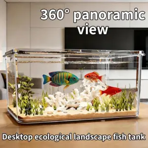 mini aquário panorâmico para peixes