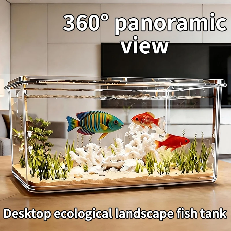 mini aquário panorâmico para peixes