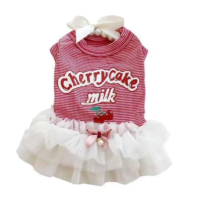 Roupa para Cães e Gatos Colete Fino Listras e Cerejas - Image 6