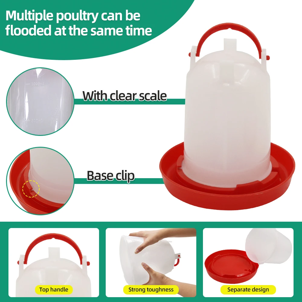 Famore Bebedouro para Aves 1,5L de Plástico com Dispenser Automático - Imagem 3