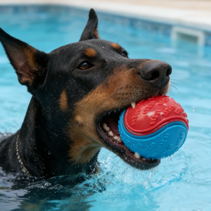 Brinquedo Bola para Cães Borracha 6,5 cm Brilha no Escuro para Passeio - Imagem 2