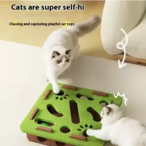 brinquedo labirinto para gatos de feltro