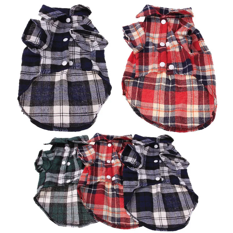 Camisa Xadrez para Cães Pequenos e Gatos de Algodão Estilo Britânico - Imagem 5