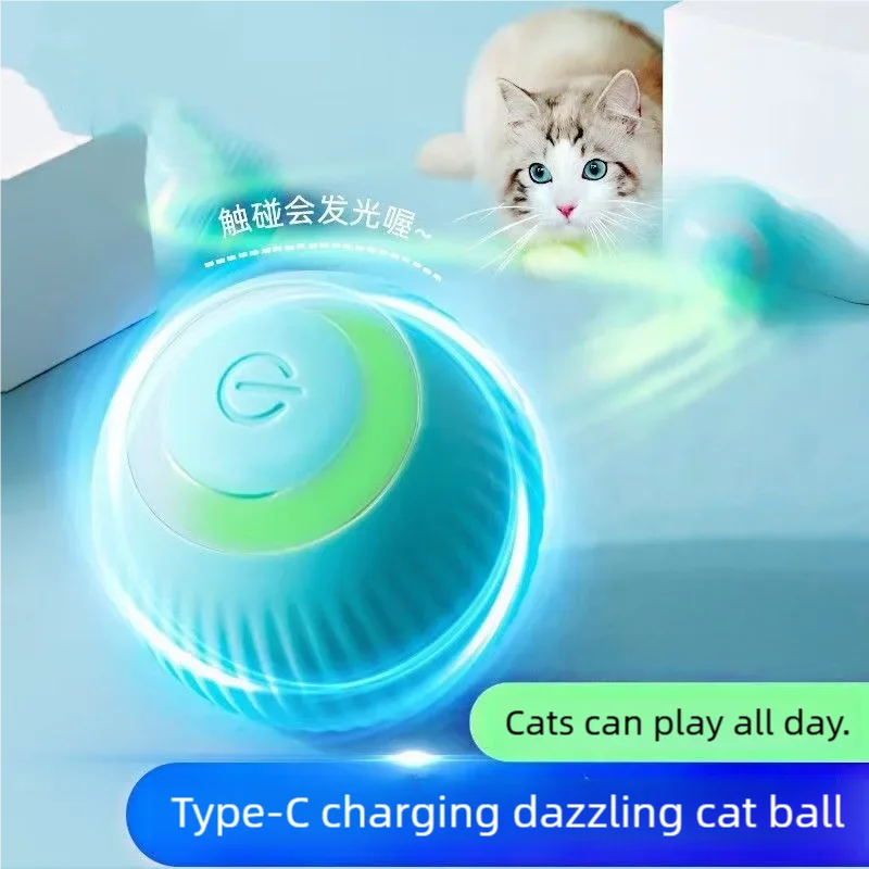 Brinquedo para Gatos Bola Rolamento Automática Recarregável USB-C - Imagem 4