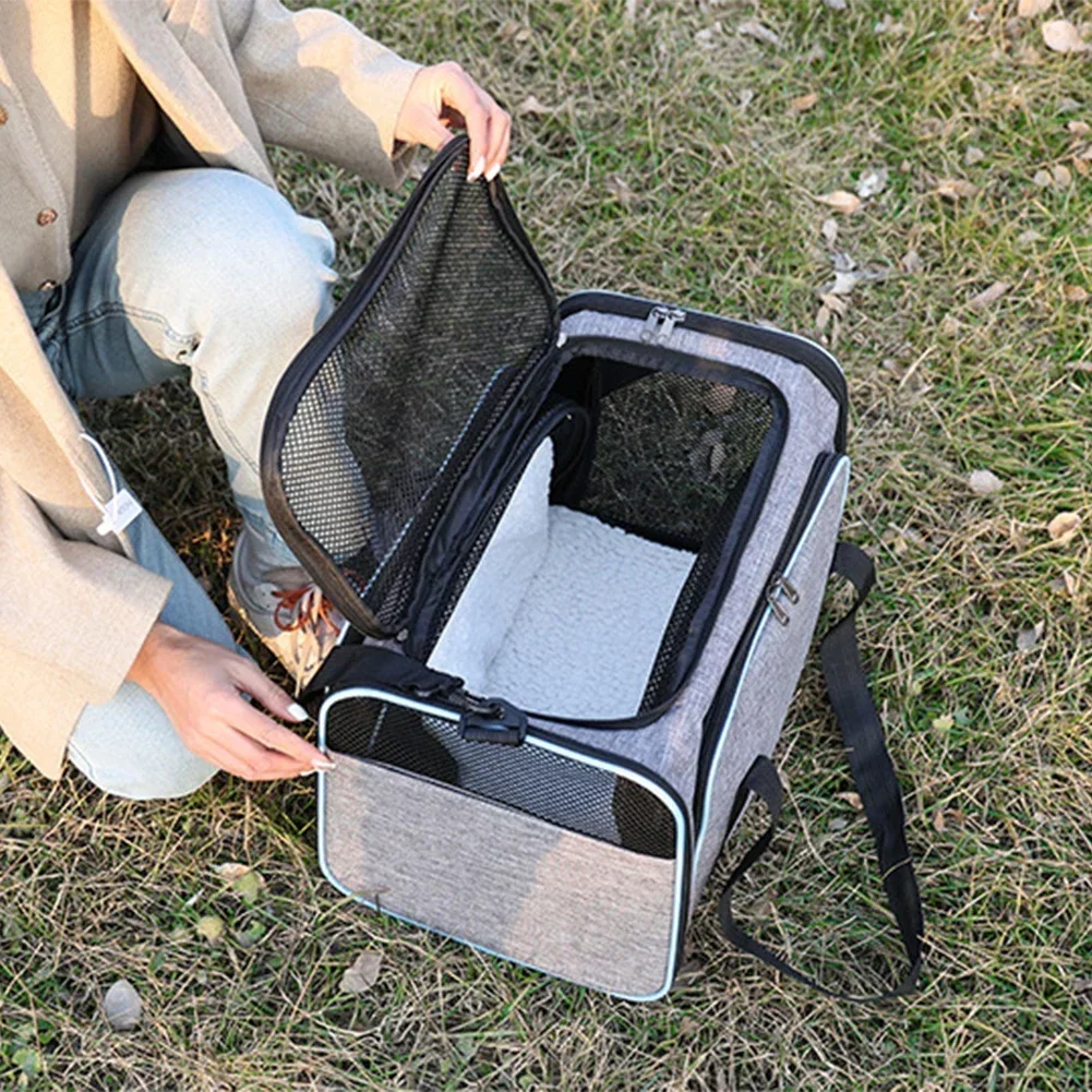 Mochila para Cães e Gatos Expansível Dobrável com Fitas Refletivas - Image 4