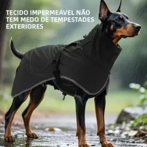capa de chuva para cães com faixa refletiva