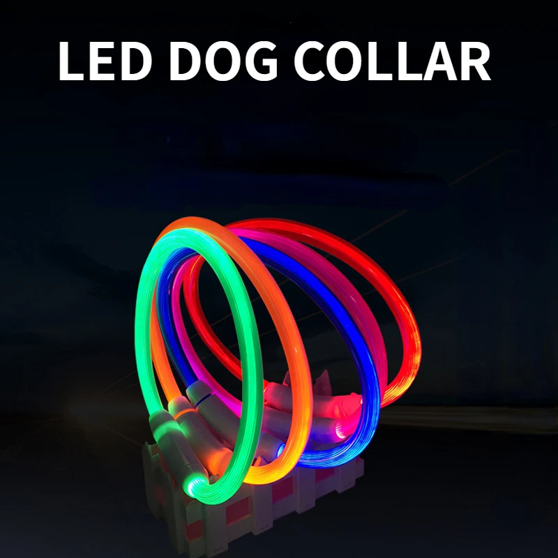 coleira led para cães e gatos recarregável