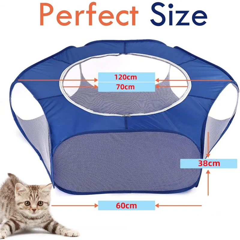 Cercadinho para Cães e Gatos Pequenos Transparente Dobrável - Image 2