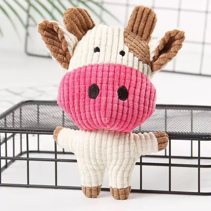 Brinquedo de Pelúcia Vaca para Cães com Som para Treinamento - Imagem 3