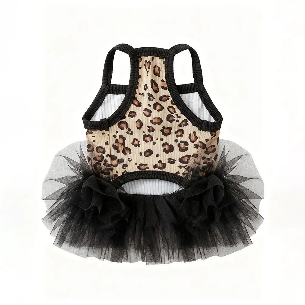 Vestido para Cães Estilo Princesa com Saia de Renda e Estampa de Leopardo - Imagem 5