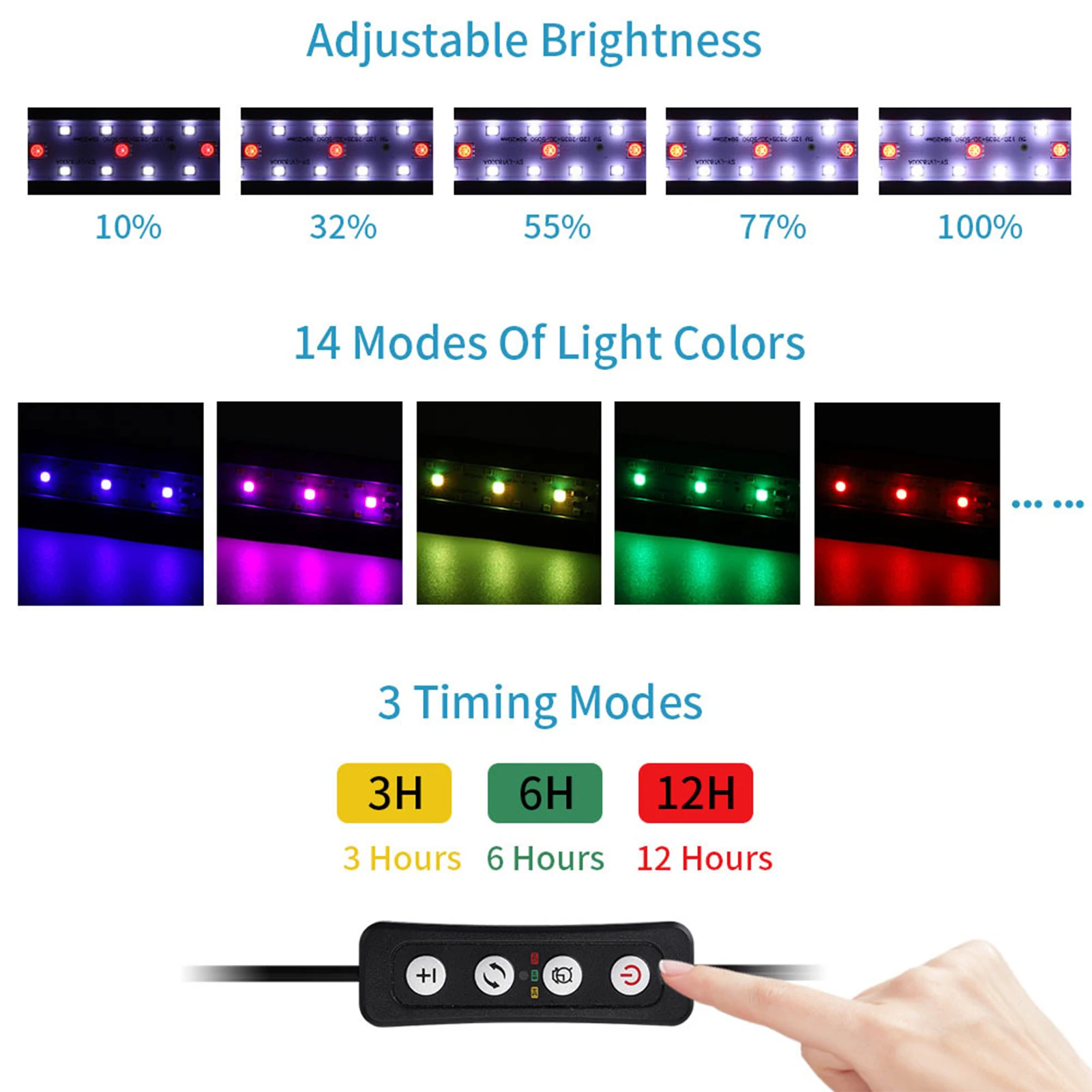 Luminária LED para Aquário de 20-35 cm com Temporizador USB - Imagem 3