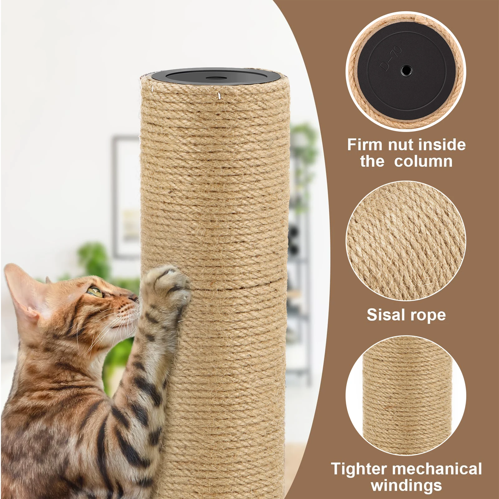Corda de Sisal para Gatos Natural para Substituição de Arranhador - Image 3