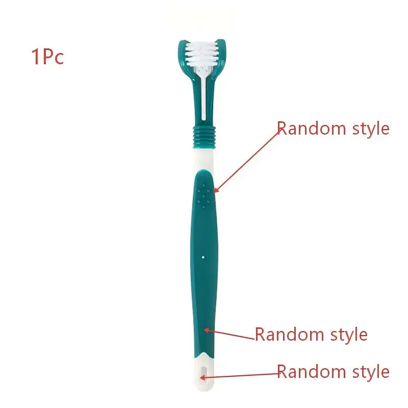 Escova de Dentes 3 Lados para Cães e Gatos com Plástico Resistente - Imagem 6