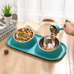 tigela dupla inox para gatos e cães