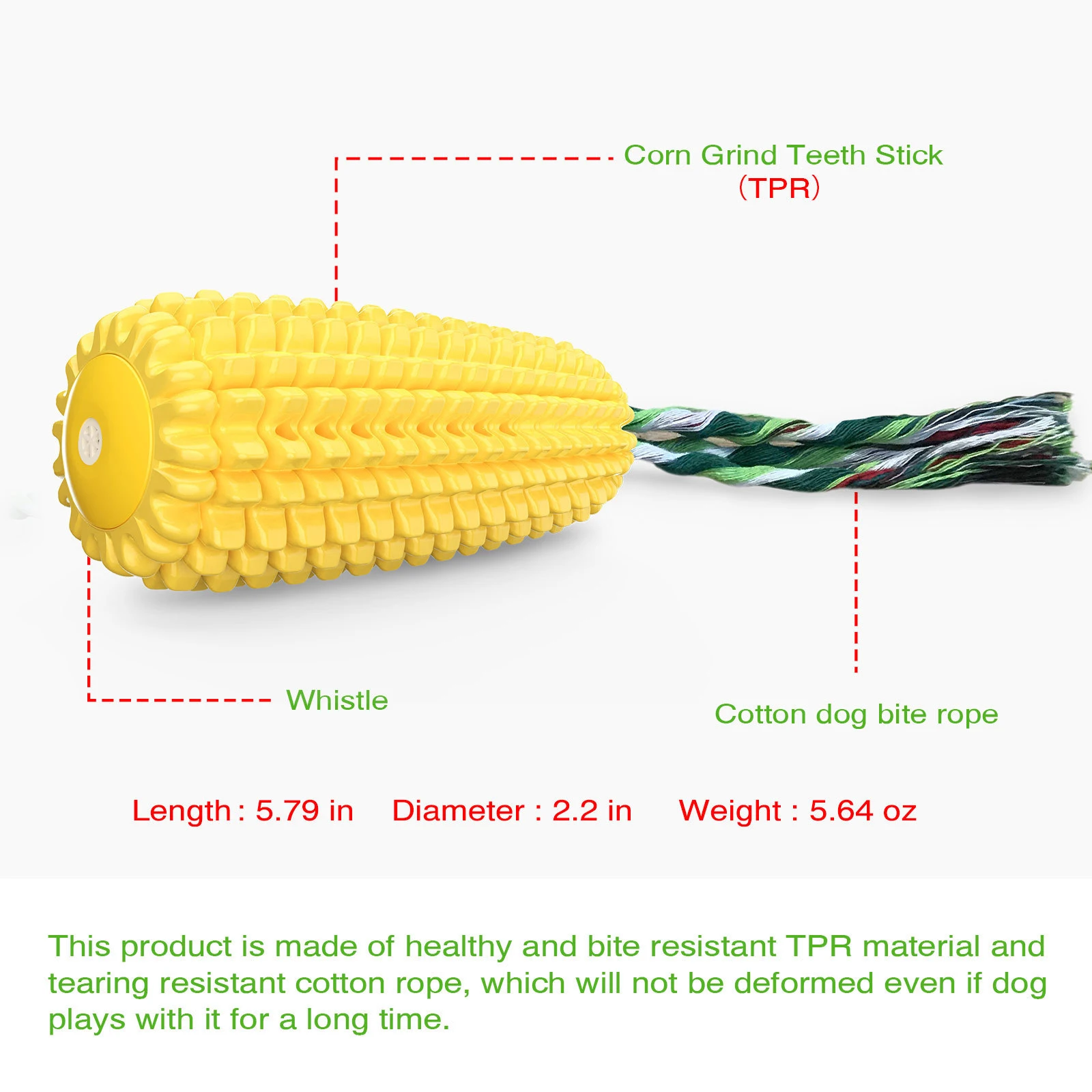 Brinquedo para Cães Bastão Dental de TPR com Som 15.7 cm - Imagem 5