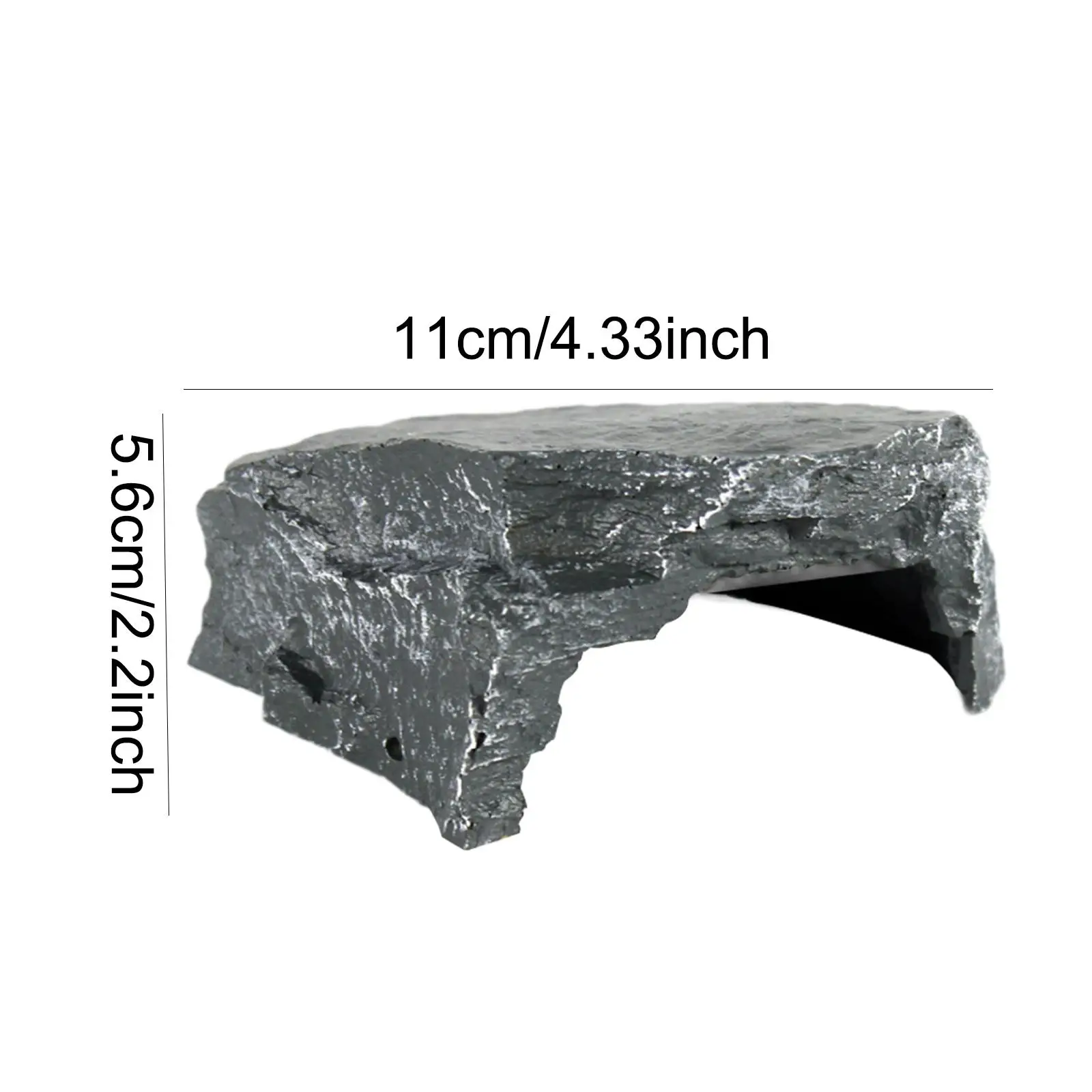 Plataforma para Tartarugas e Répteis de Resina 11 cm com Aparência de Rocha - Image 6