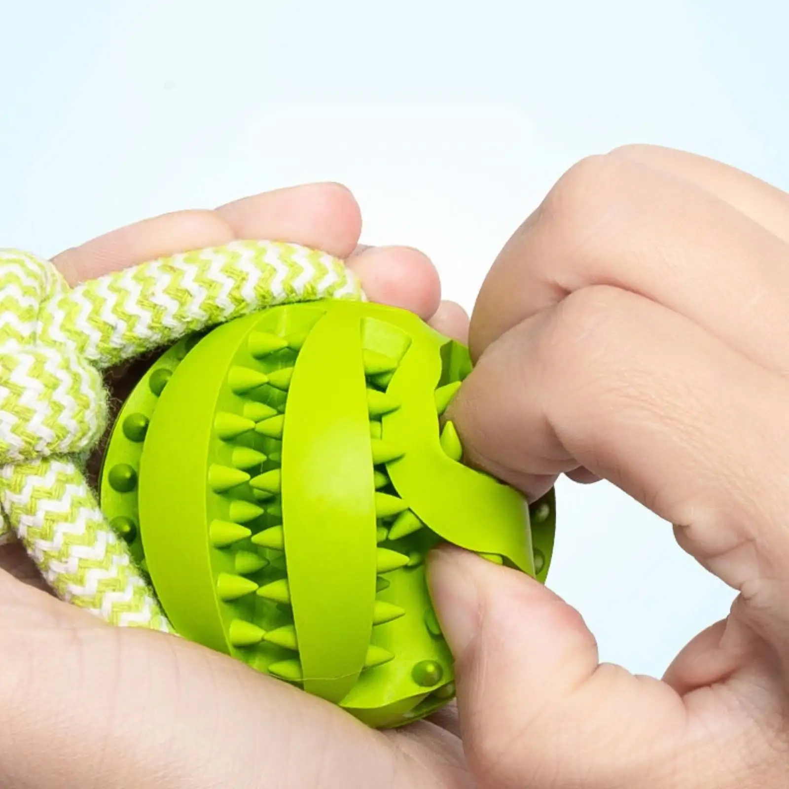 Brinquedo Bola para Cães de Algodão para Limpeza dos Dentes - Imagem 2