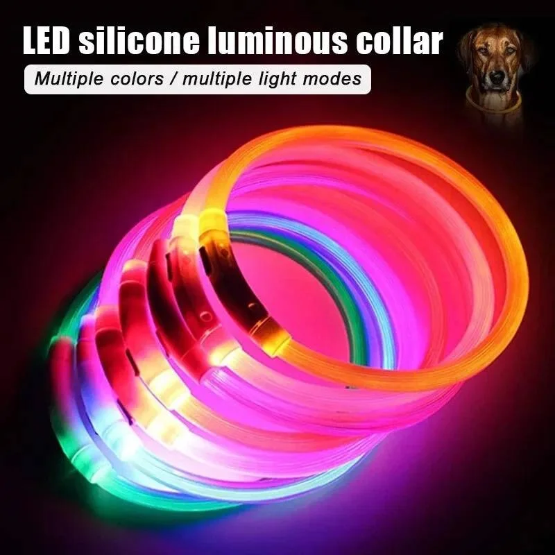 Coleira Luminosa USB para Cães e Gatos de 50 cm Recarregável - Imagem 2