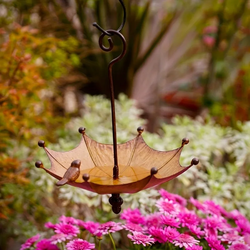 Alimentador de Pássaros Pendurado em Forma de Guarda-Chuva para Jardim - Imagem 6