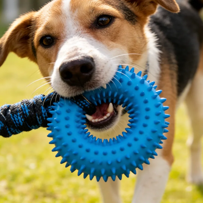 Brinquedo de Puxar para Cães Grandes com Anel Pontiagudo e Nó - Imagem 4