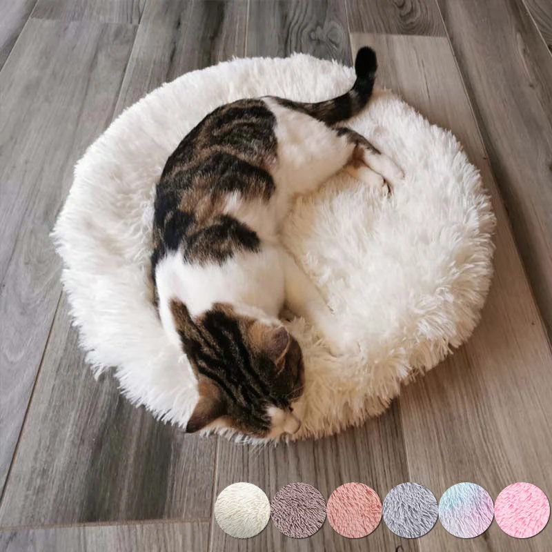 Cama Redonda para Gatos e Cães Pequenos Aconchegante de Velo - Imagem 5