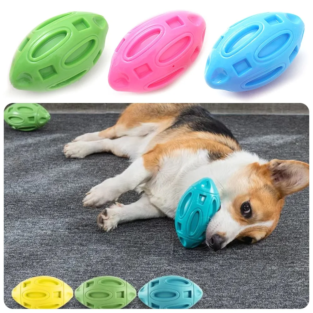 Bola de Rugby Squeaky para Cães Grandes de Borracha com Som - Imagem 4