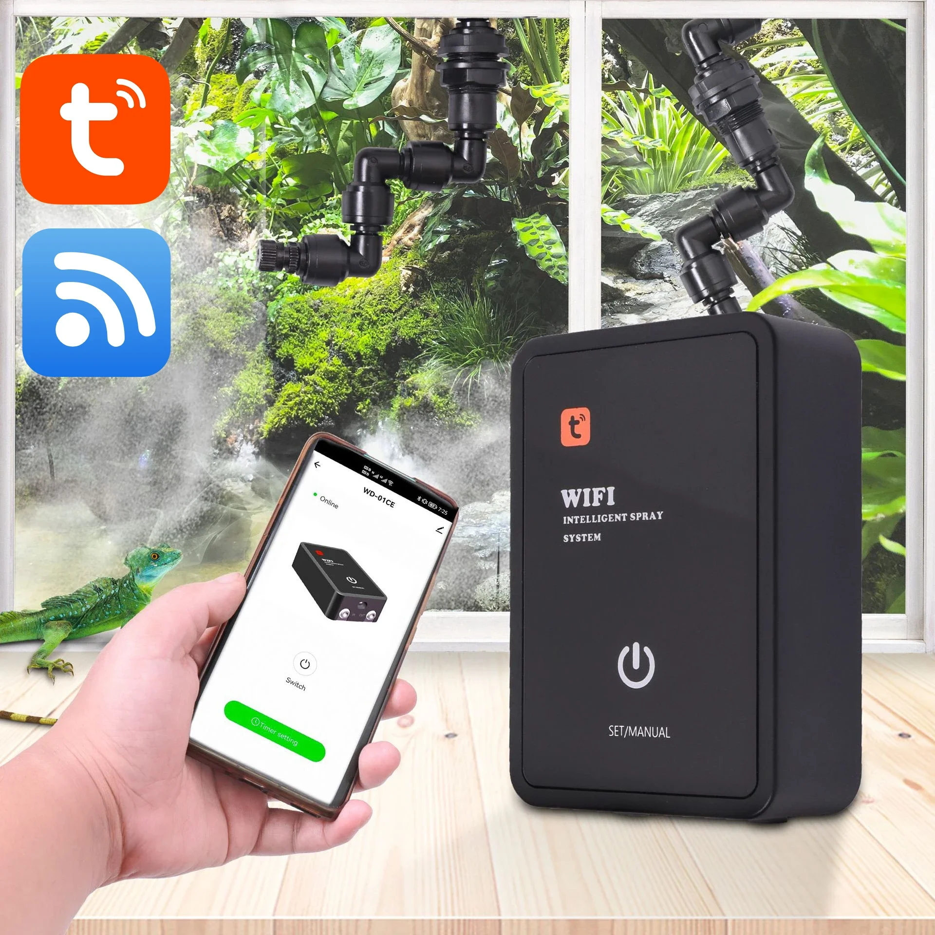 umidificador para terrários com temporizador