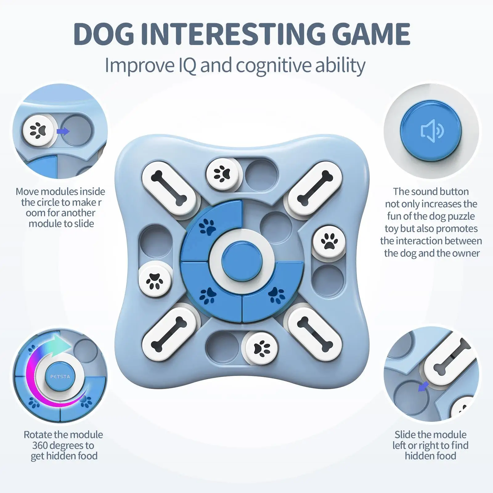 Brinquedo Comedouro Lento para Cães com Dispositivo de Som - Imagem 3