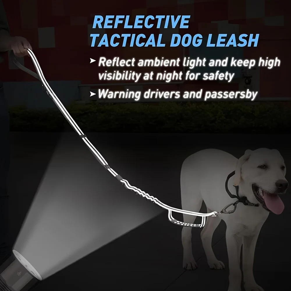 Coleira Tática para Cães Grandes com Bungee e Alça Dupla Acolchoada - Image 4