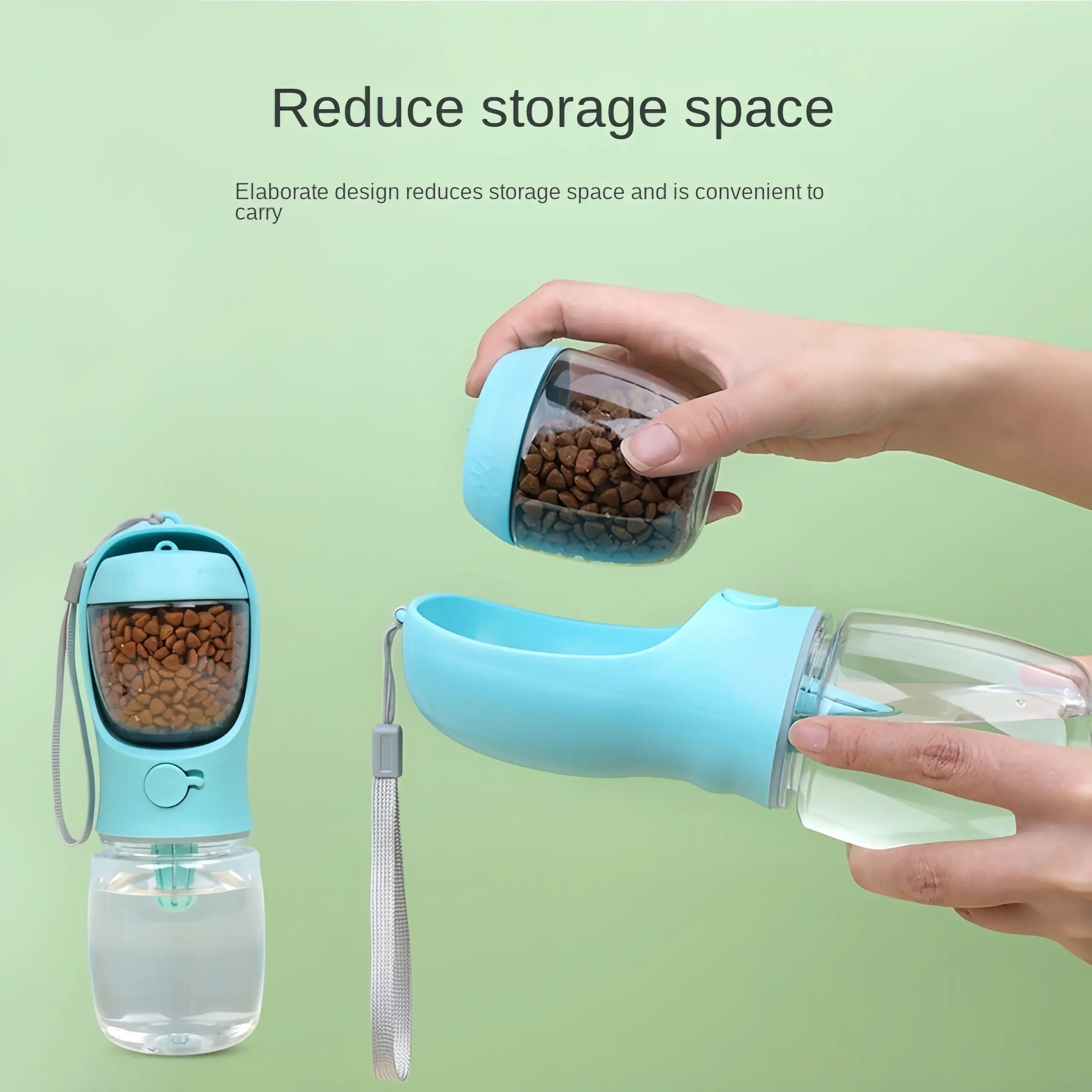 Garrafa de Água Portátil para Cães e Gatos com Dispensador de Comida - Imagem 3