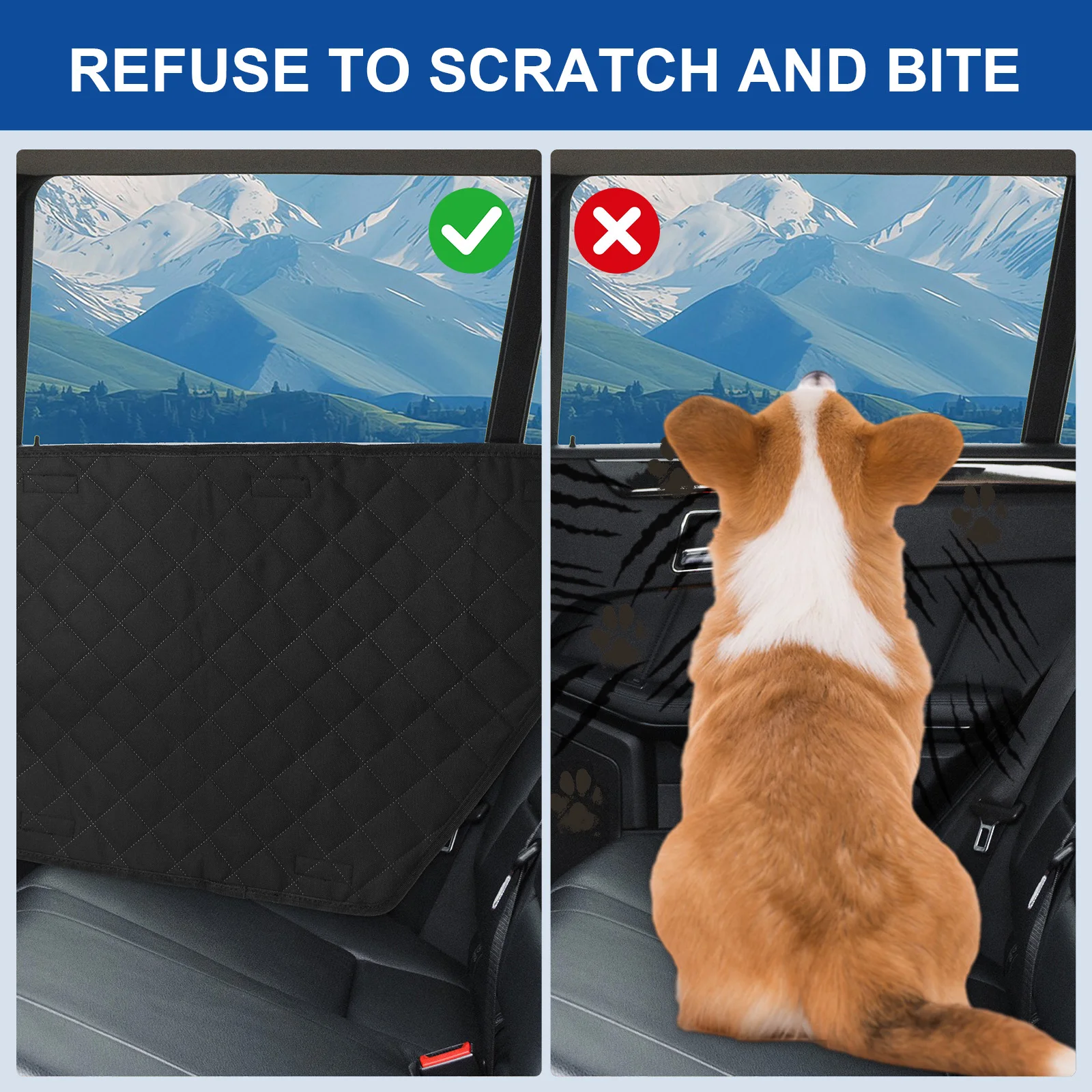 Capa Protetora de Porta para Carro para Cães 75x44 cm Lavável - Imagem 5