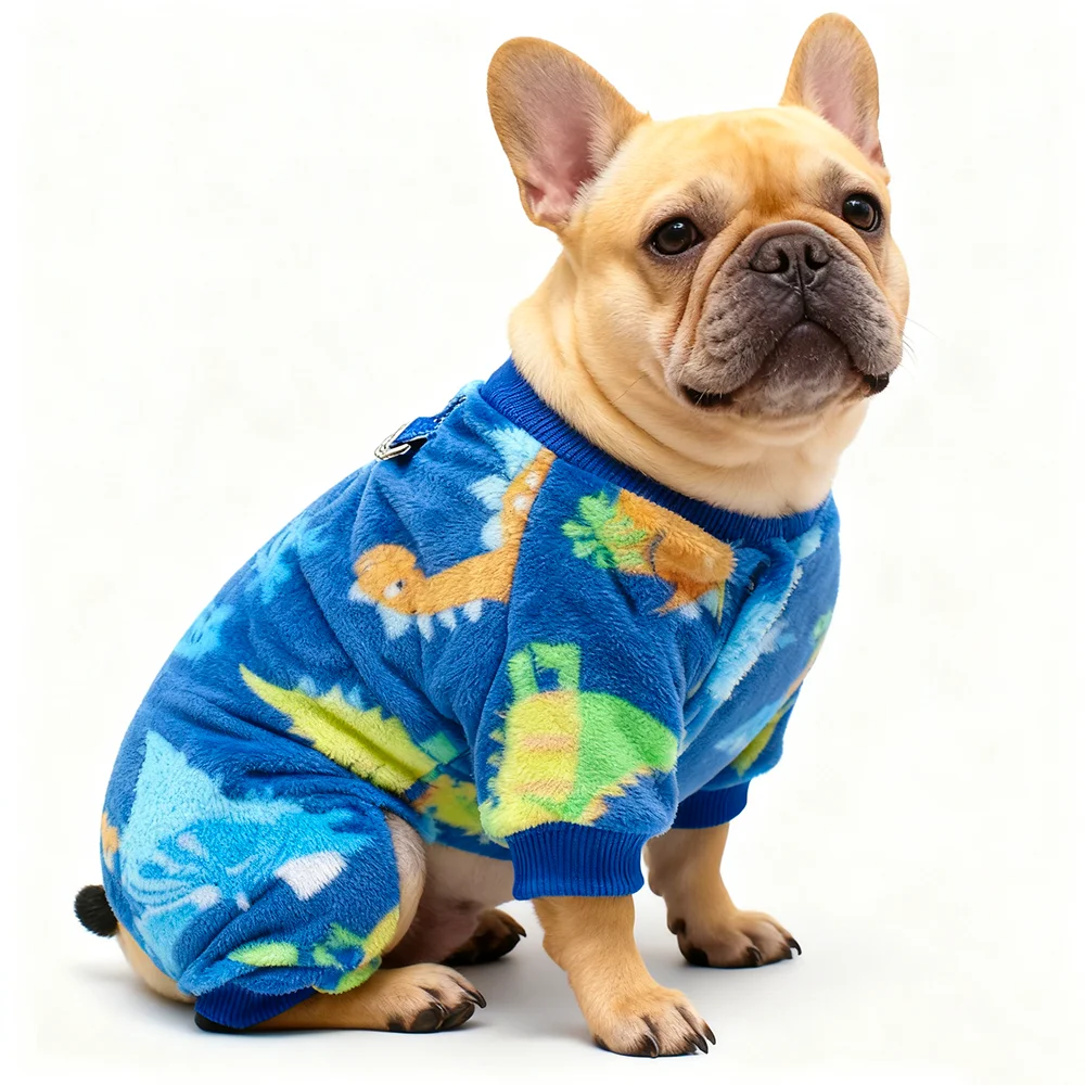 Macacão de Fleece para Cães Pequenos Estampa Dinossauro Quentinho - Imagem 3