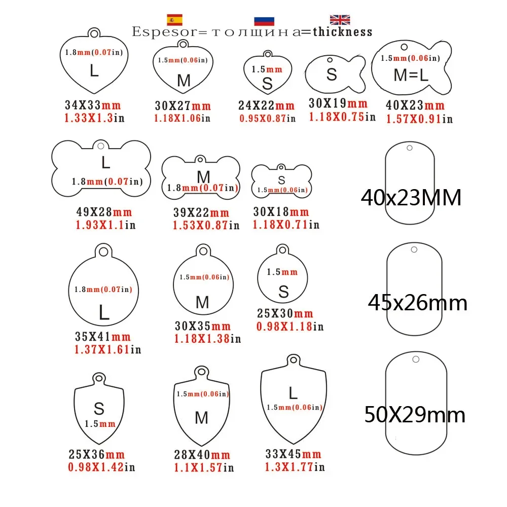 Etiqueta de Identificação Coração e Osso para Cães e Gatos - Imagem 3