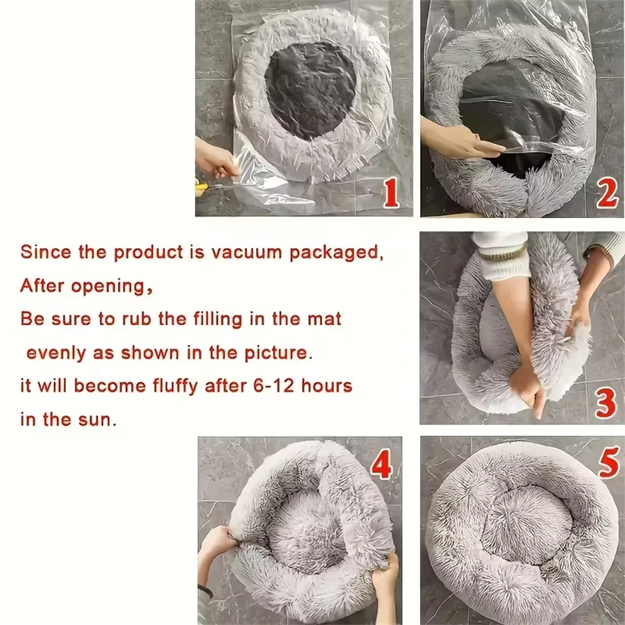 Cama Sofá para Gatos e Cães de Pelúcia Lavável e Antiderrapante - Imagem 3