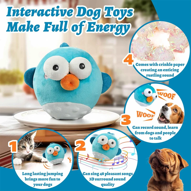 Brinquedo Interativo para Cães e Gatos de Pelúcia com Bola Recarregável - Imagem 3